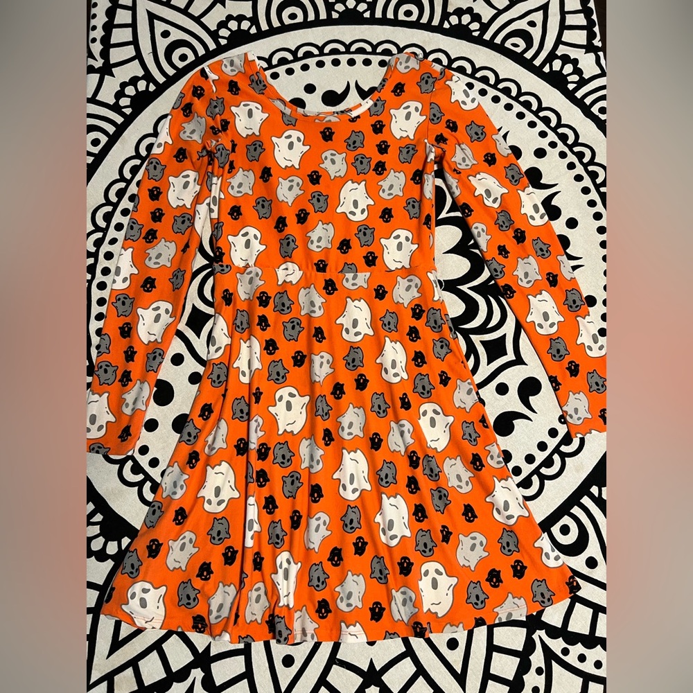 ghost print skater dress